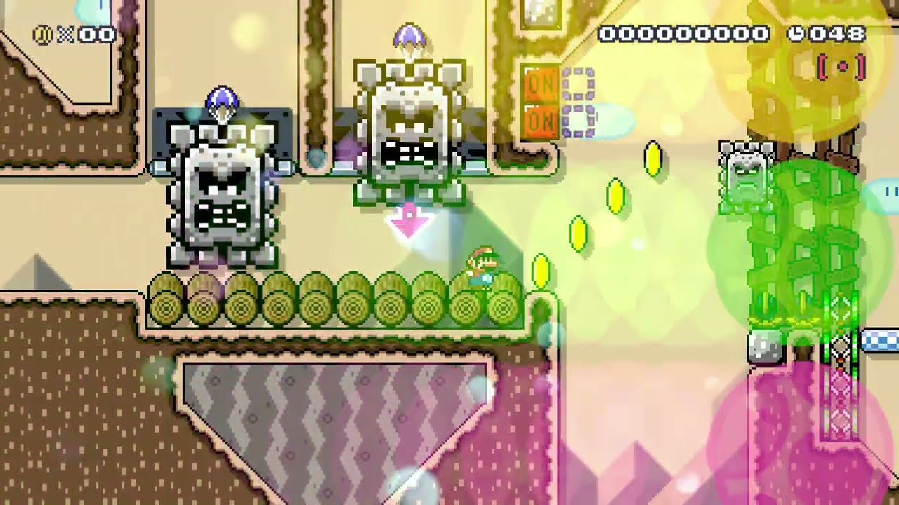 砂漠でドッスンだらけのスピードラン　SPEEDRUN [Thwomp Desert] by ⌒はる/haru⌒♪ 🍄Super Mario Maker 2 ✹4K No Commentary #dli