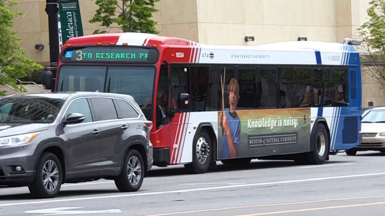 UTA BUS GILLIG BRT BUS 10034 ON ROUTE 3 IN SALT LAKE CITY UTAH RESEARCH PARK