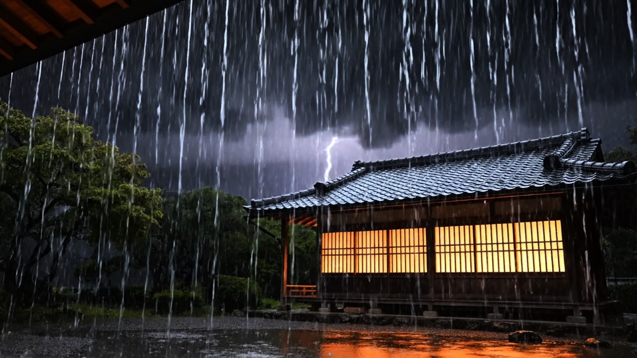 Sleep Instantly: Heavy Rain on Tin Roof & Deep Thunder Sounds (No Music) - 1 Hour