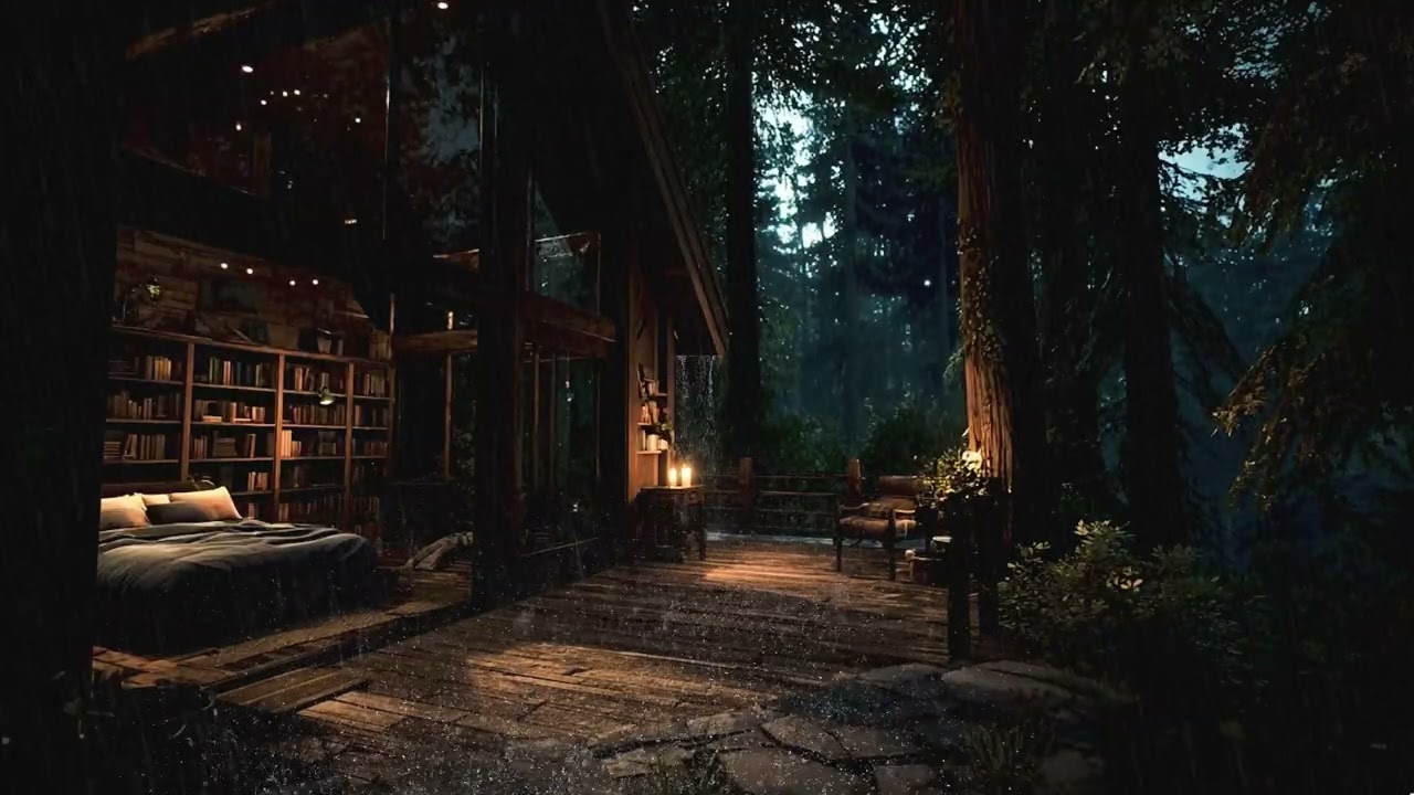 🌧️ Soothing Forest Rain at Night 🌲 Natural Sleep Sounds for Deep Rest & Calm Mind 😴