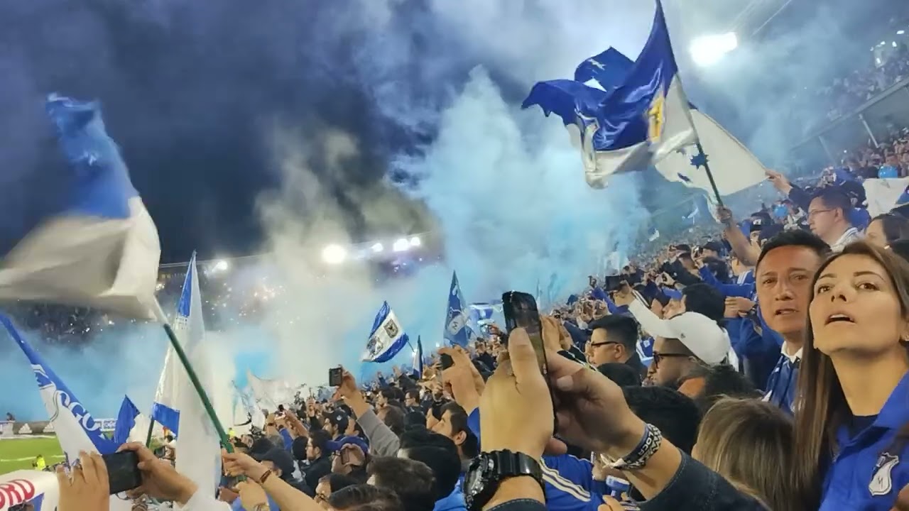 MILLONARIOS - NACIONAL - FINAL 2023-1 - SALIDA E HIMNOS - FIESTA EN EL CAMPIN