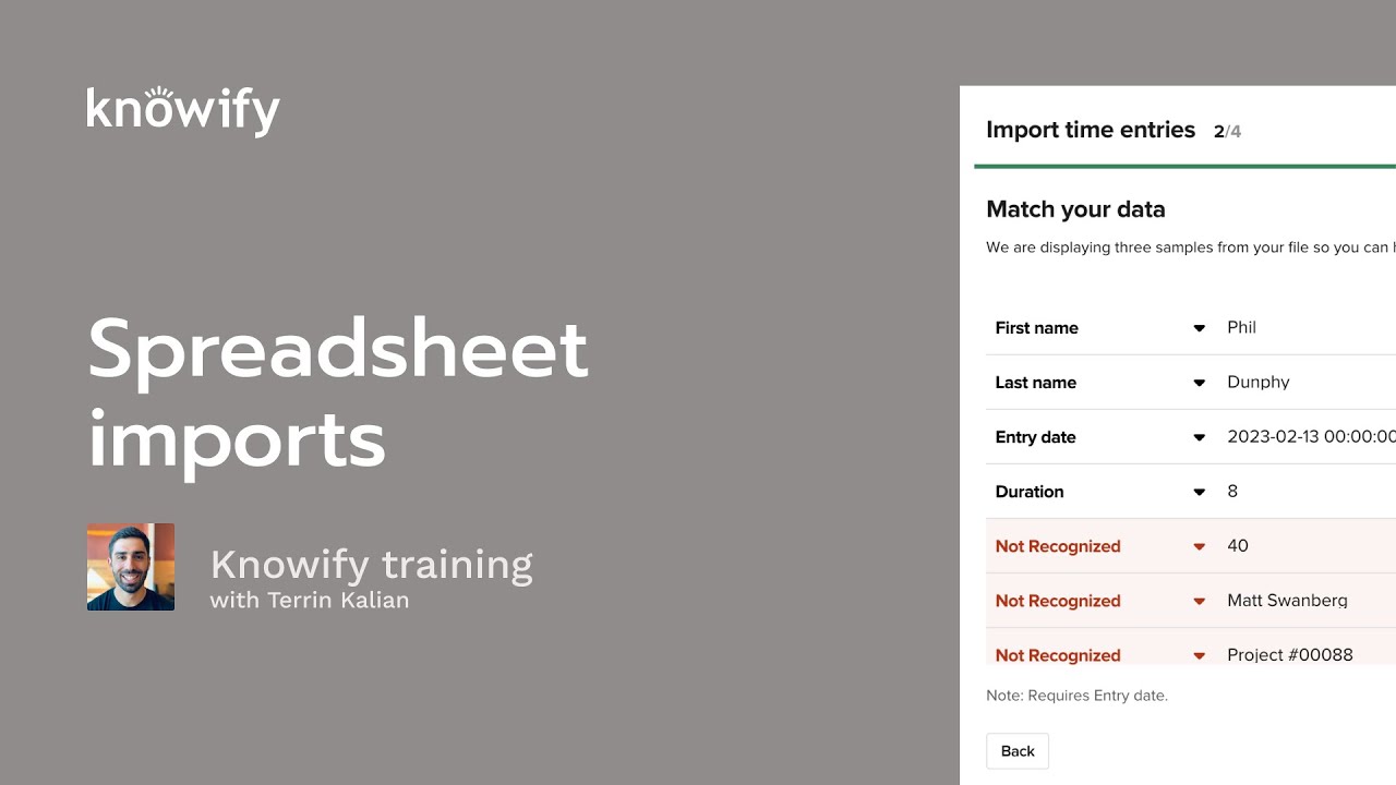 Knowify training : Spreadsheet imports
