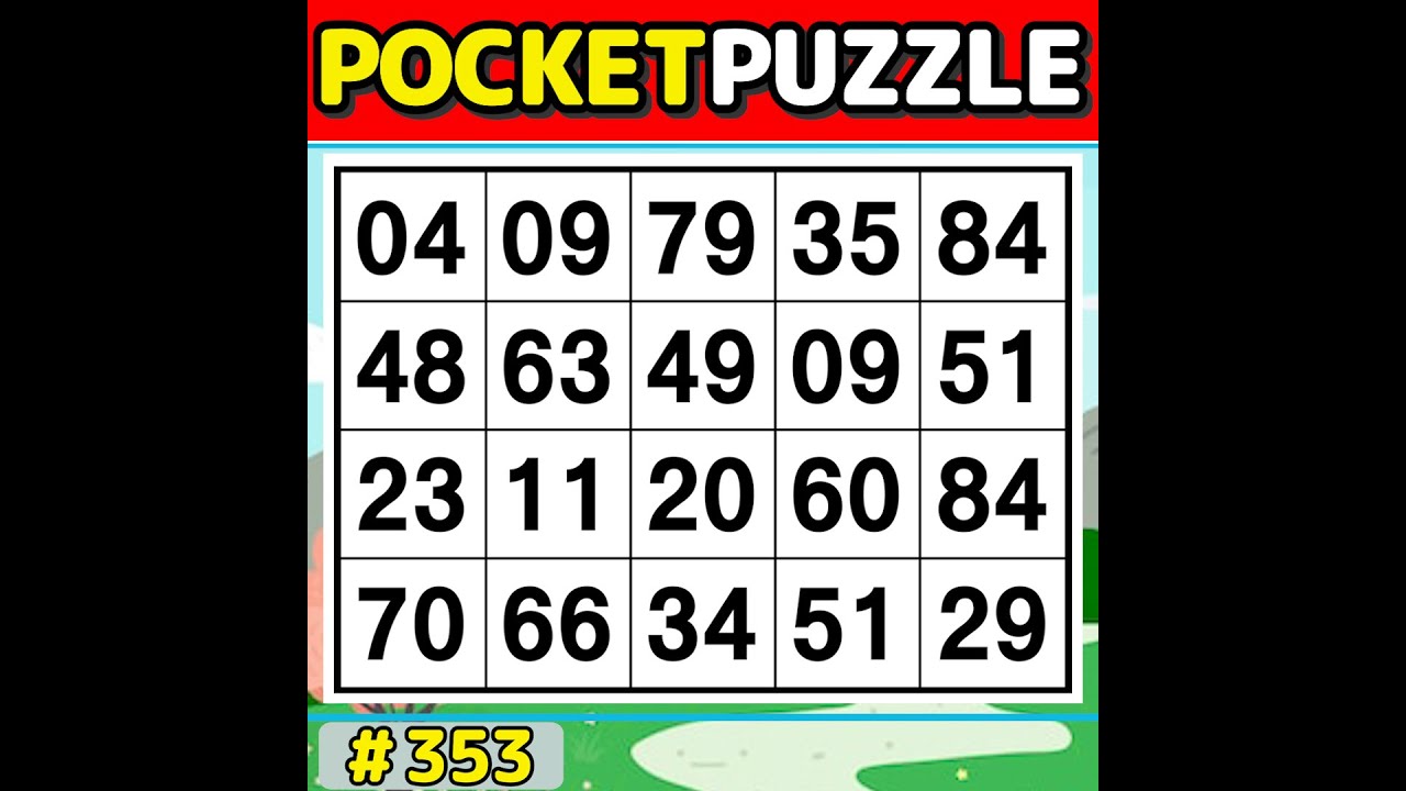 【Pocket Puzzle】 Perfect for daily brain exercises! 《Number Search|Brain training》 #353