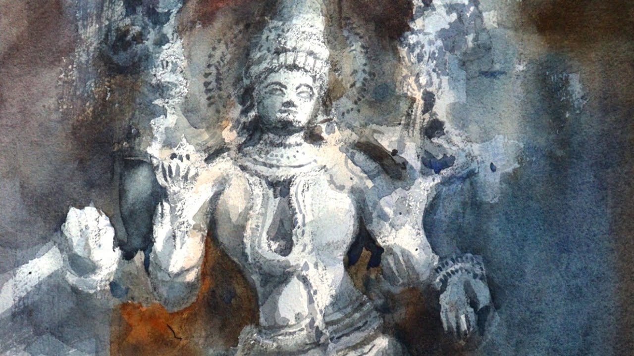 Sculpture Watercolour Painting  Artist By Achintya Hazra