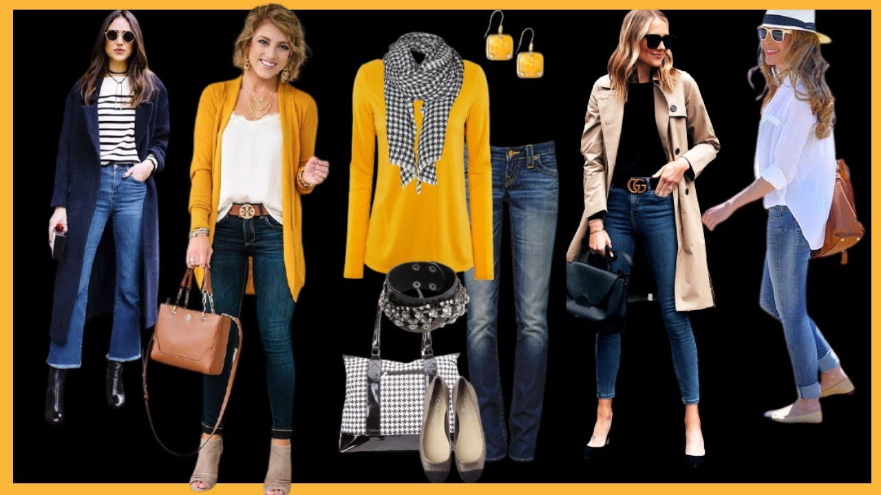 LOOKS MODERNOS Y ELEGANTES CON JEANS BÁSICOS/ COMBINACIONES DE ROPA CON JEANS/ LOOKS CON JEANS BASIC