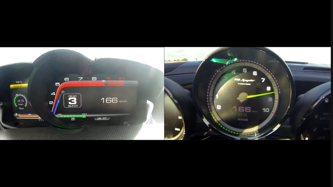 Ferrari LaFerrari Vs Porsche 918 Spyder 0-300 km/h Acceleration Comparison 