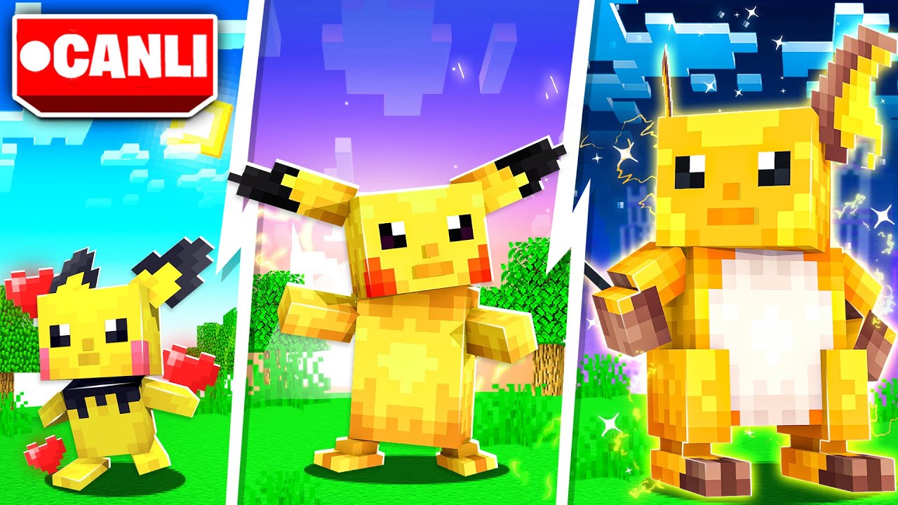 🔴PİÇUYU PİKAÇUYA EVRİMLEŞTİRME - Minecraft