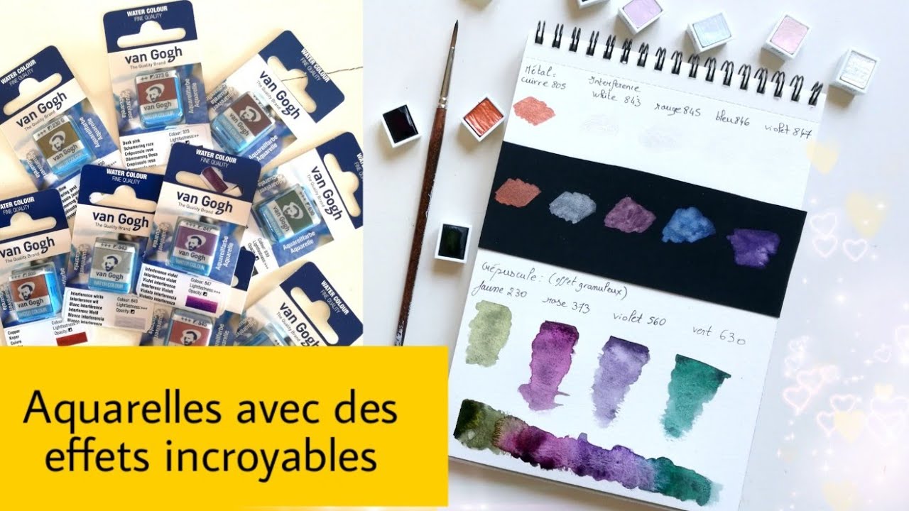 Aquarelle Van Gogh nouvelles teintes crépuscule, métal, interférence