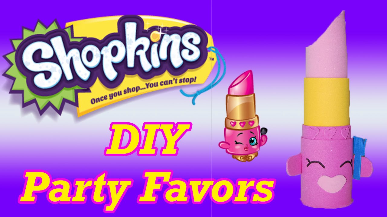 DIY How to Make Shopkins Birthday Party Favors Lippy Lips Cake Topper Decoration