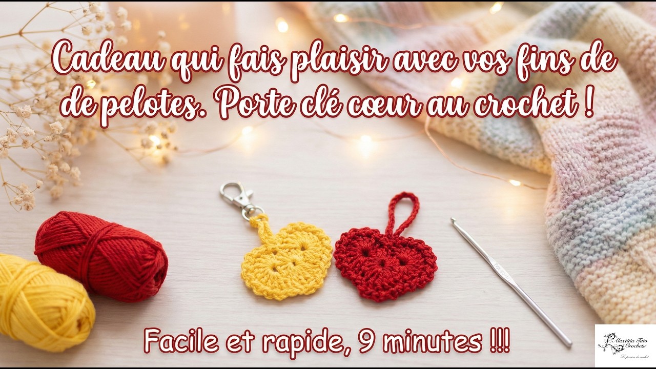 Tuto coeur porte clé au  crochet