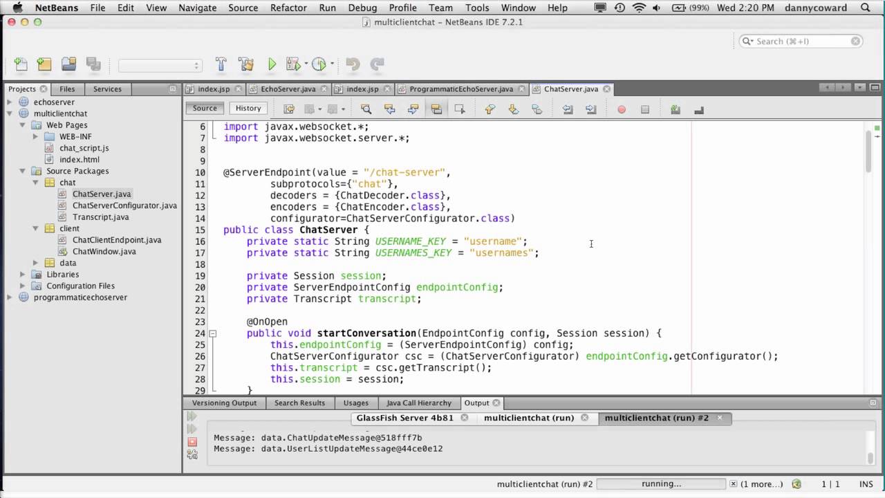 Java API for WebSocket 1.0 Demo