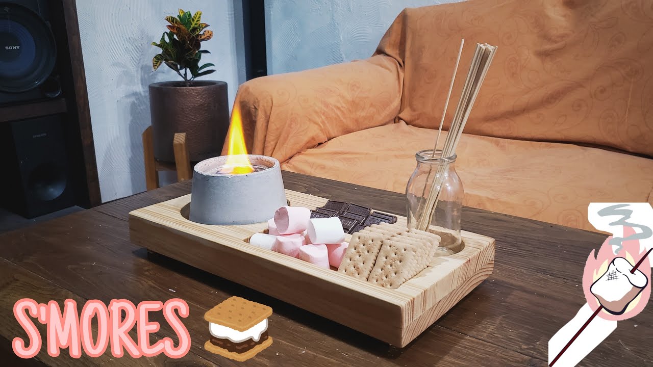 Como hacer fogata de mesa, para quemar bombones y hacer S'MORES
