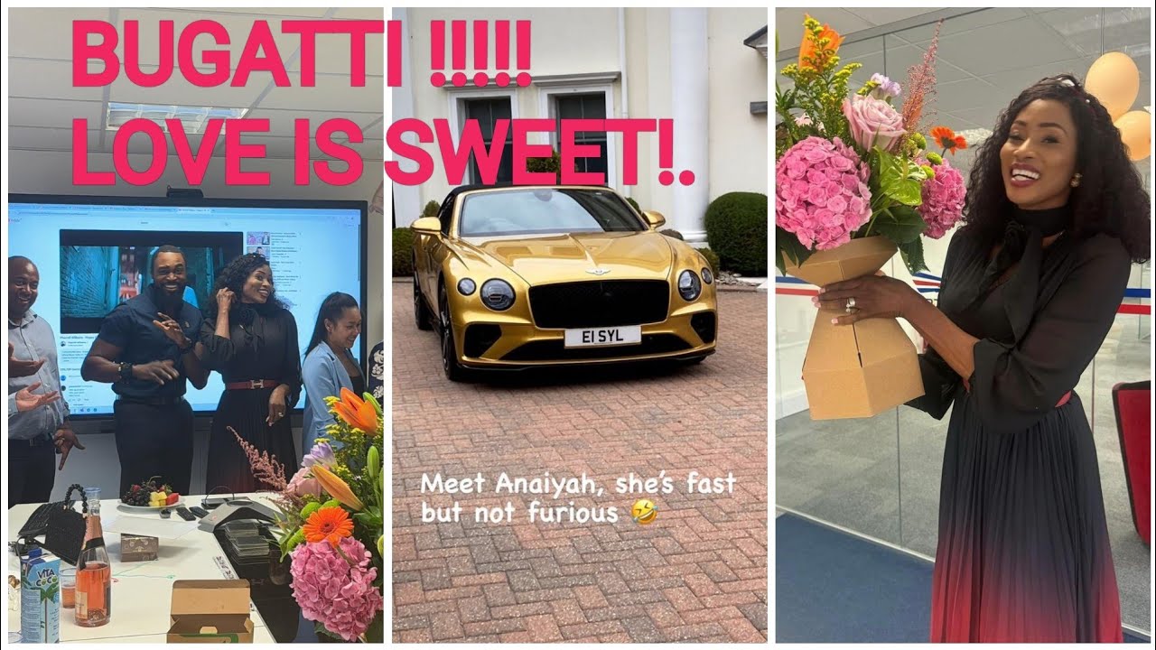MISS NIGERIA,SYLVIA EDEM EMECHETE,GETS SURPRISE  BENTLEY  FROM HER BILLIONAIRE LONDON HUSBAND,CHRIS.