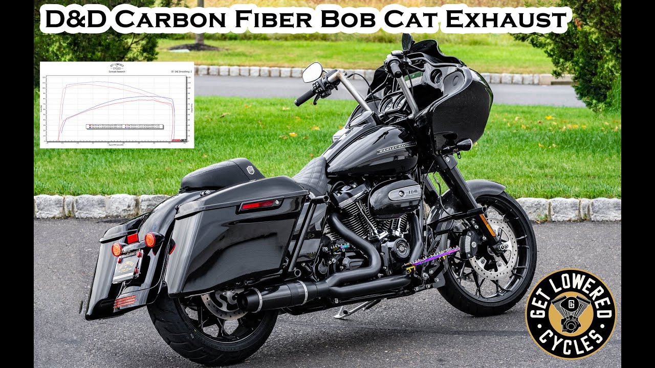 D&D Carbon Fiber Bob Cat 2-1 Exhaust -  2020 Harley Road Glide - Sound Clip & Dyno Numbers