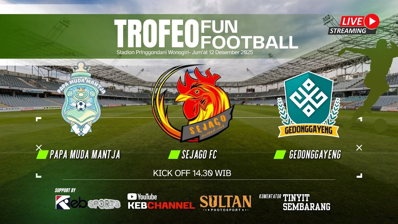 TROFEO FUN FOOTBALL ::: PAPA MUDA MANTJA VS SEJAGO FC VS GEDONG GAYENG ::: SUPPORT SULTAN PHOTOSPORT