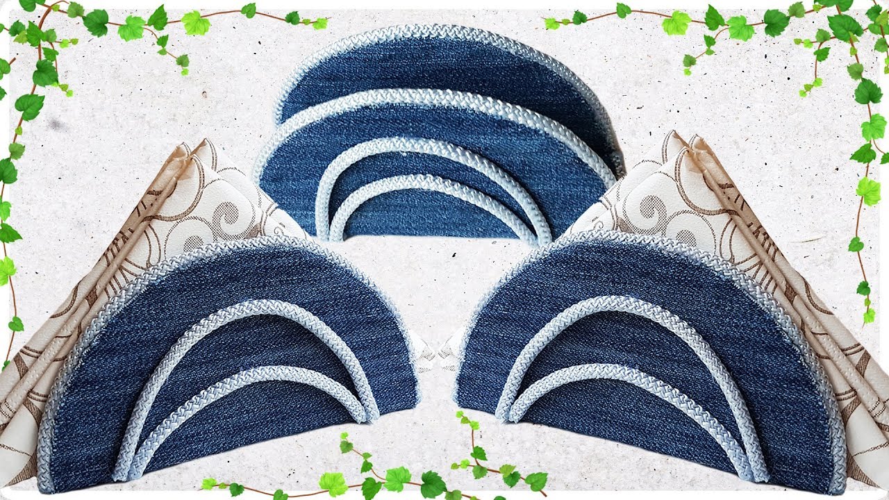 How to DIY Napkin Holder from Old Jeans craft tutorial | Как сделать салфетницу из старых джинсов