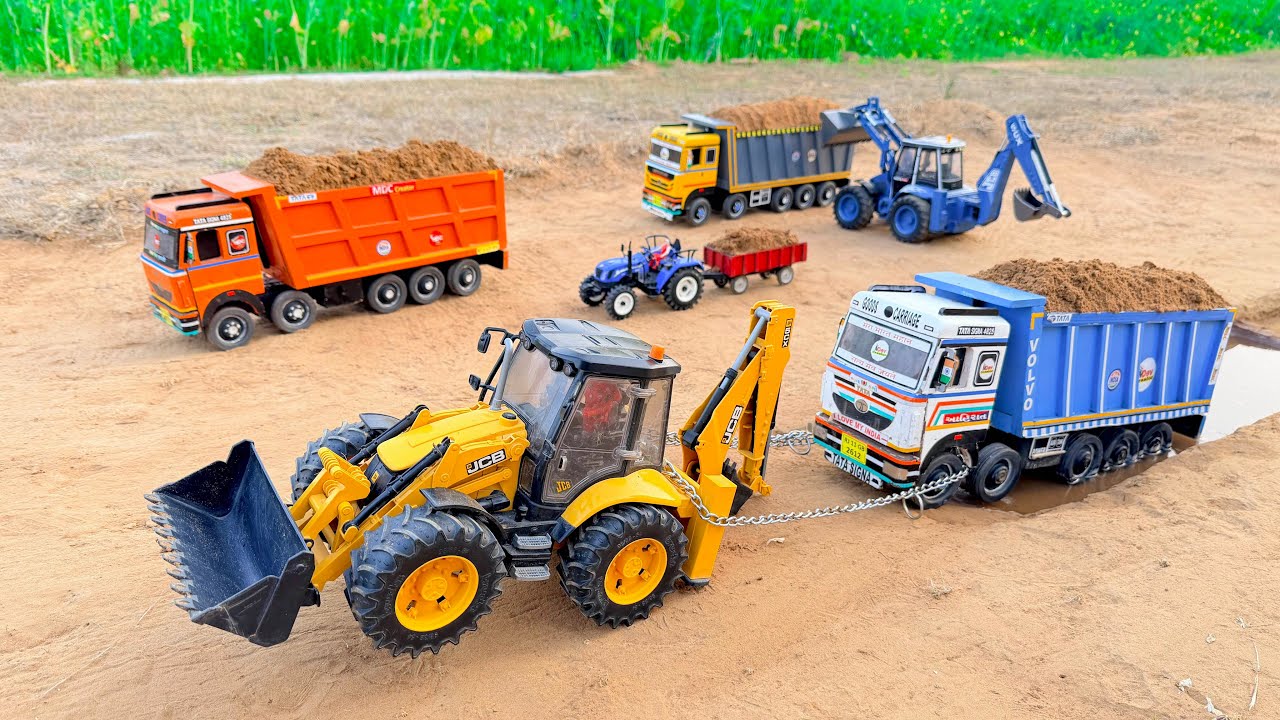 JCB 5cx fully loading sand Tata truck 2518 | jcb tractor video | jcb cartoon 