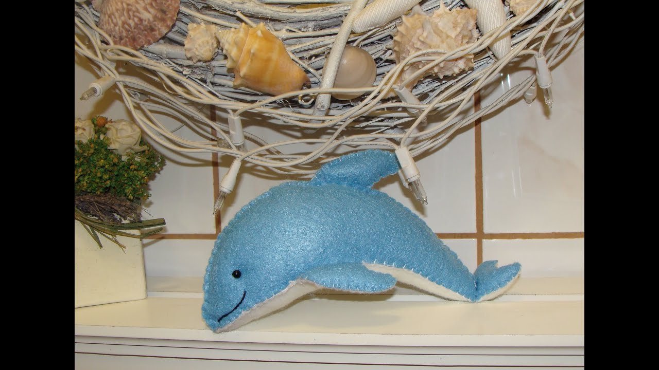 DIY- DELFIN EN FIELTRO / Felt dolphin plush toy