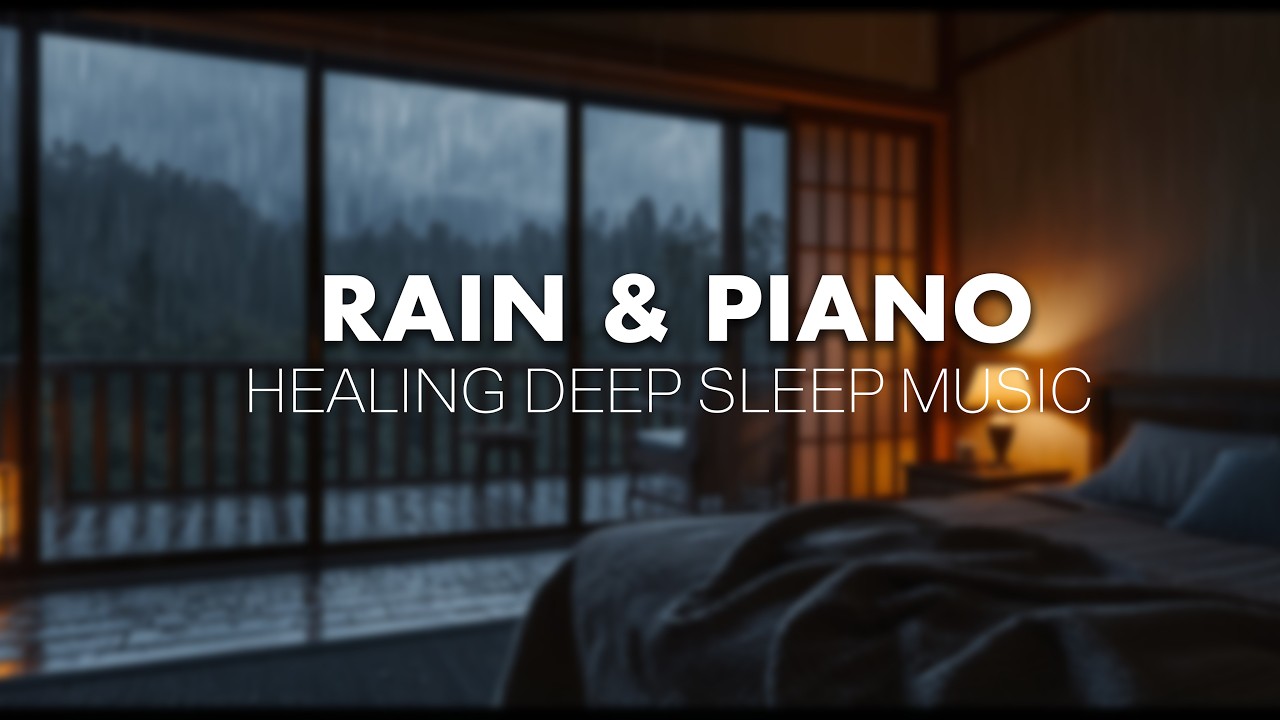 Relaxing Sleep Music + Insomnia -  Piano with Rain Sounds, Meditation Music, Healing Deep Sleep
