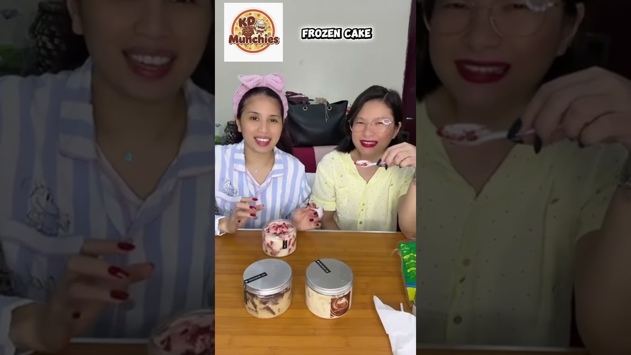 FROZEN CAKE IN A JAR REVIEW BY KD Munchies | cathcathvlogs 