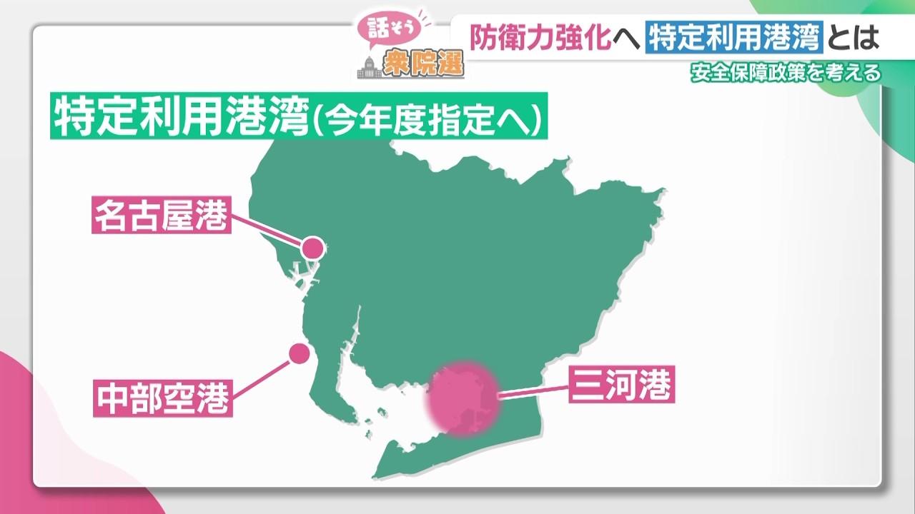 防衛力強化へ　特定利用港湾とは　愛知14区候補者の主張【衆院選　安全保障政策を考える】