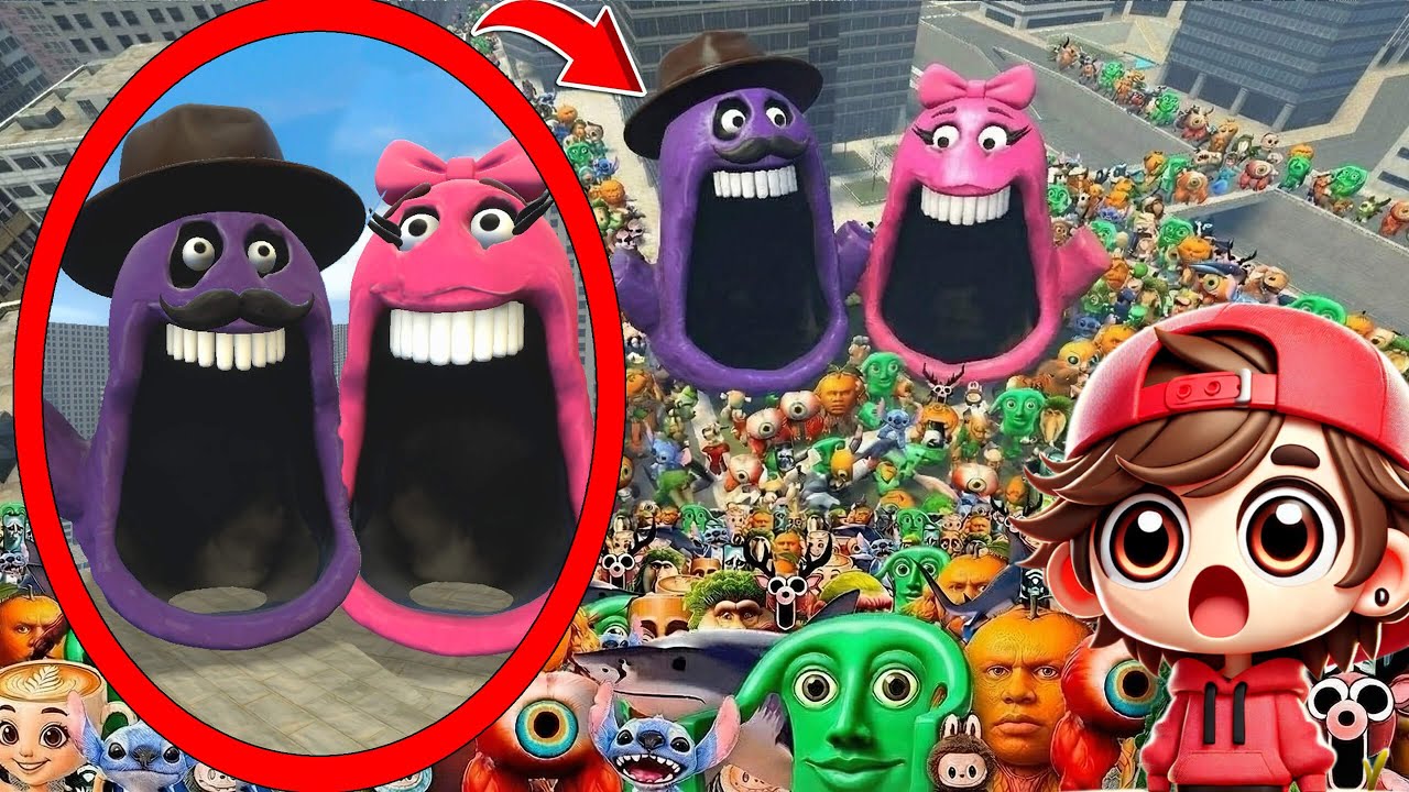 التقطت طائرتي بدون طيار الوحش Purple & PINK SEA GIANT BRAINROT في الحياة الواقعية في Garry's Mod