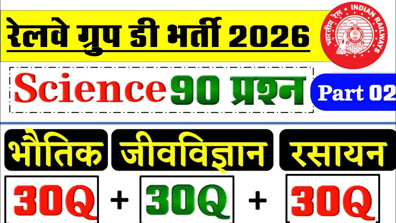 RRB Group D Science 100 MCQ'S | RRB Group D Biology Important Question 2025 | RRB Group D Class 2026