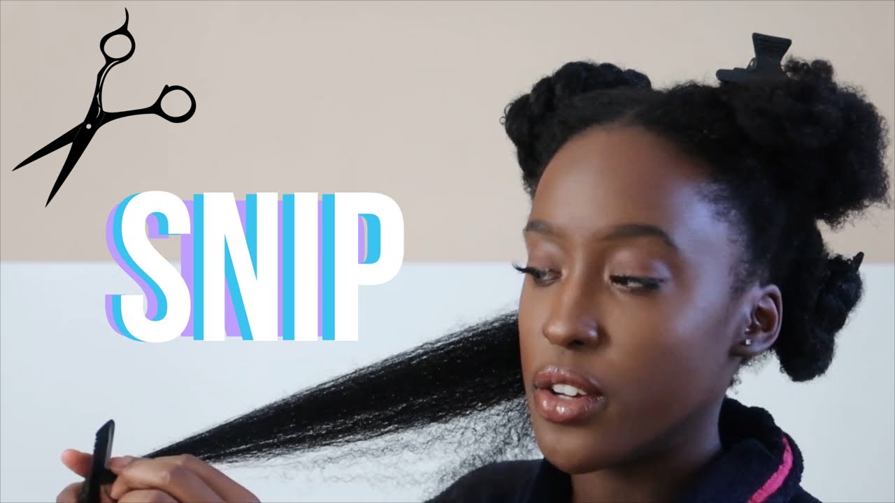 HOW I TRIM MY NATURAL HAIR AT HOME | DIY | Yaa Yaa