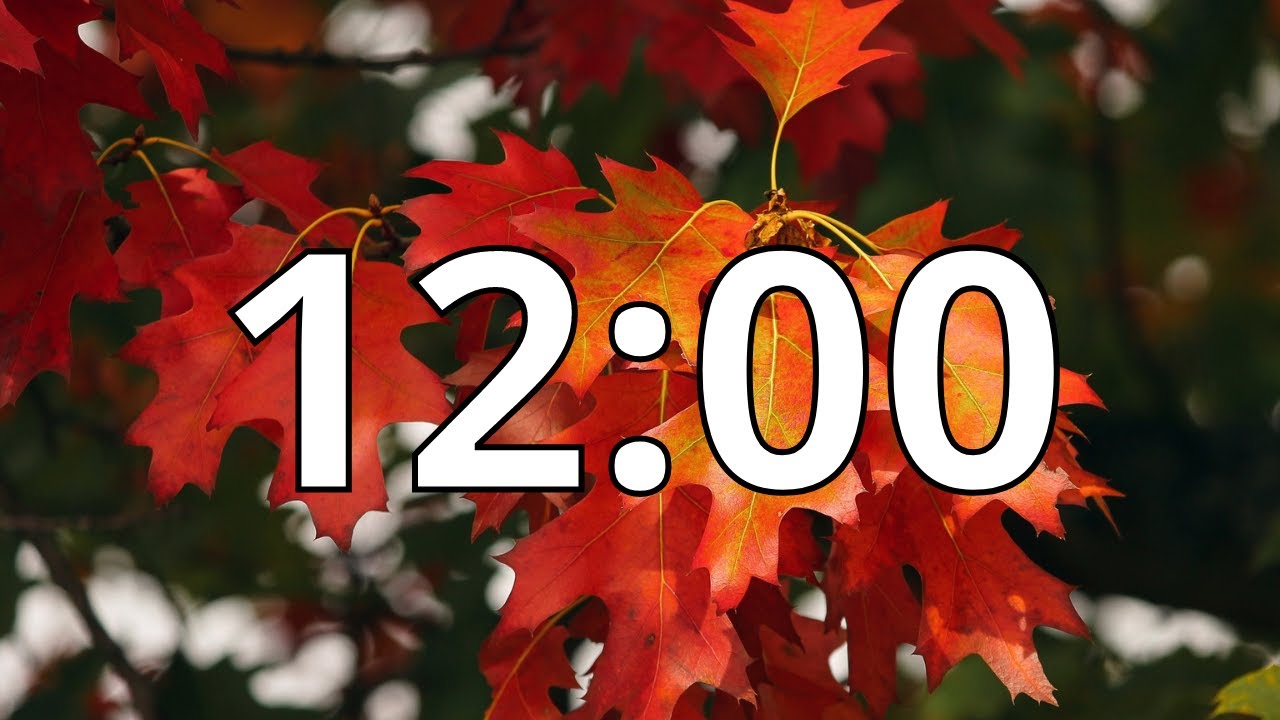12 Minute Autumn/Fall  Countdown Timer With Music and Alarm (Simple Beep)