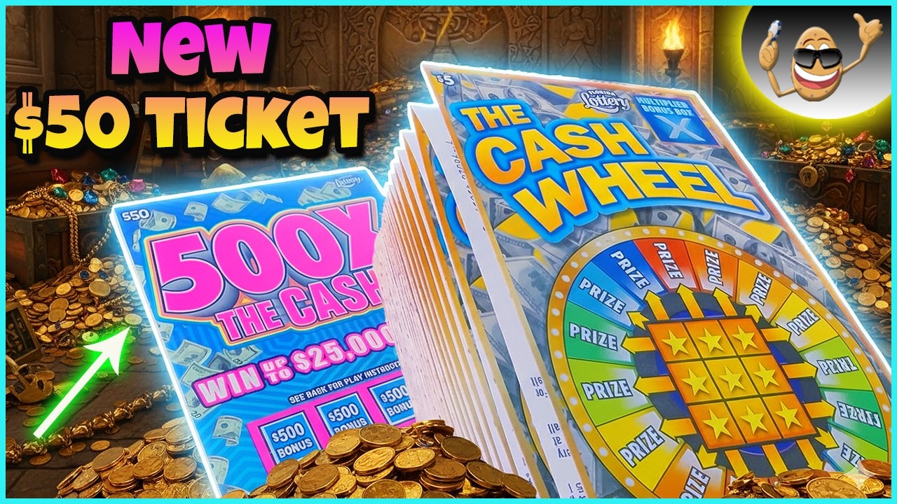 FULL BOOK OF THE $5 CASH WHEEL + LOTS OF NEW $50 TICKETS!!