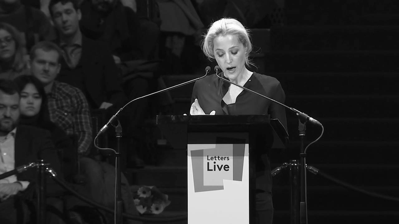 Gillian Anderson performs a letter by Helen Keller