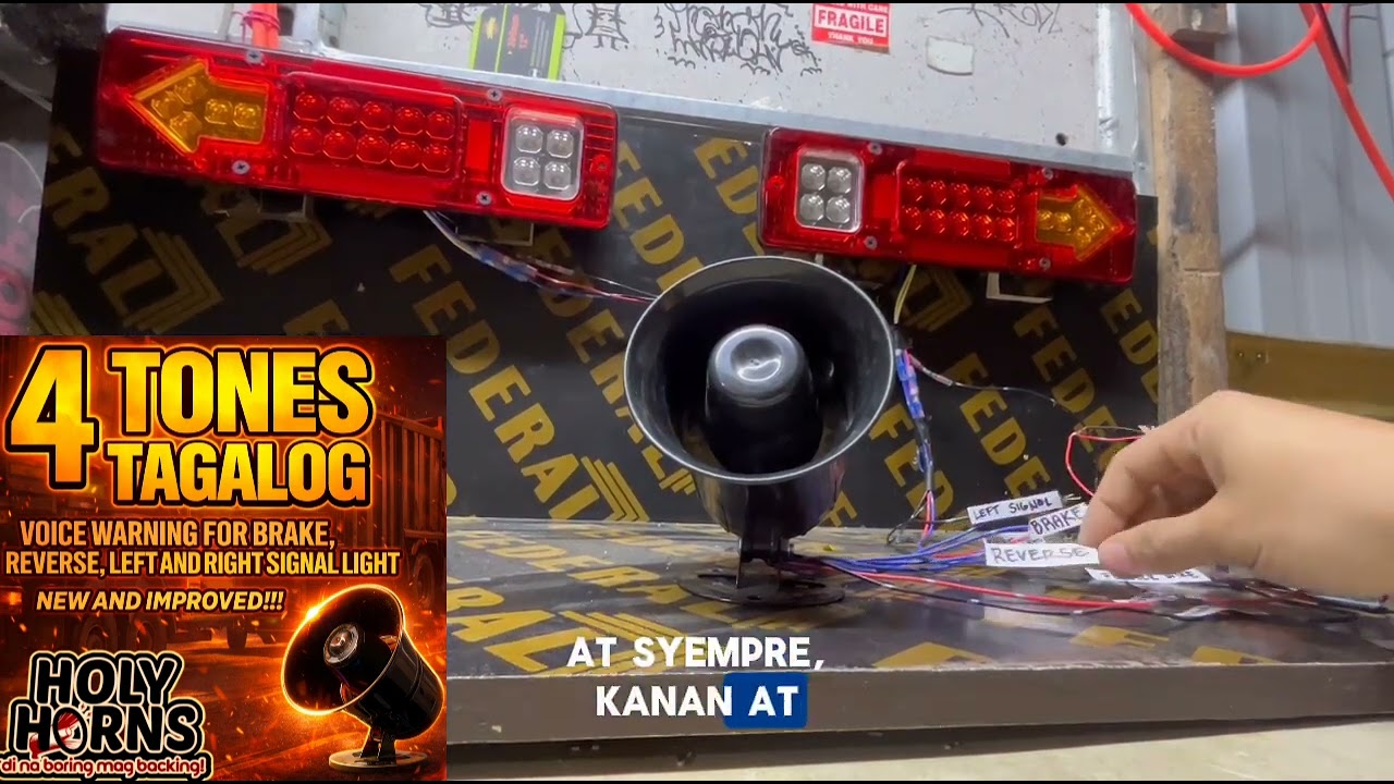 4 tones tagalog voice warning, malinaw at malakas ang tunog. Pang safety sa sasakyan.