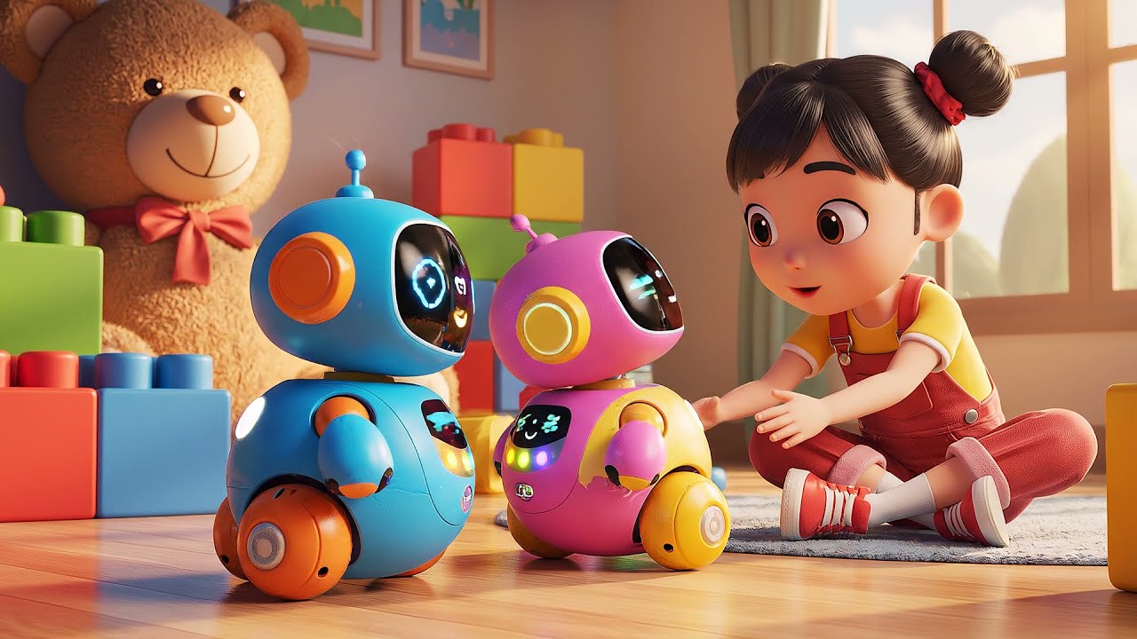 Dois Pequenos Robôs de Brinquedo Bip Bip | Canções Infantis e Rimas para Crianças