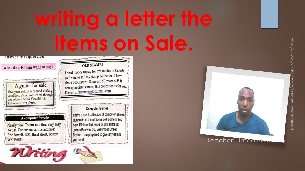 جدع مشترك Unit 3 Our Shopping Habits lesson writing a letter the Items on Sale