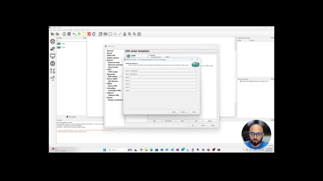 Telematica y Redes I - Carga de imagenes GNS3