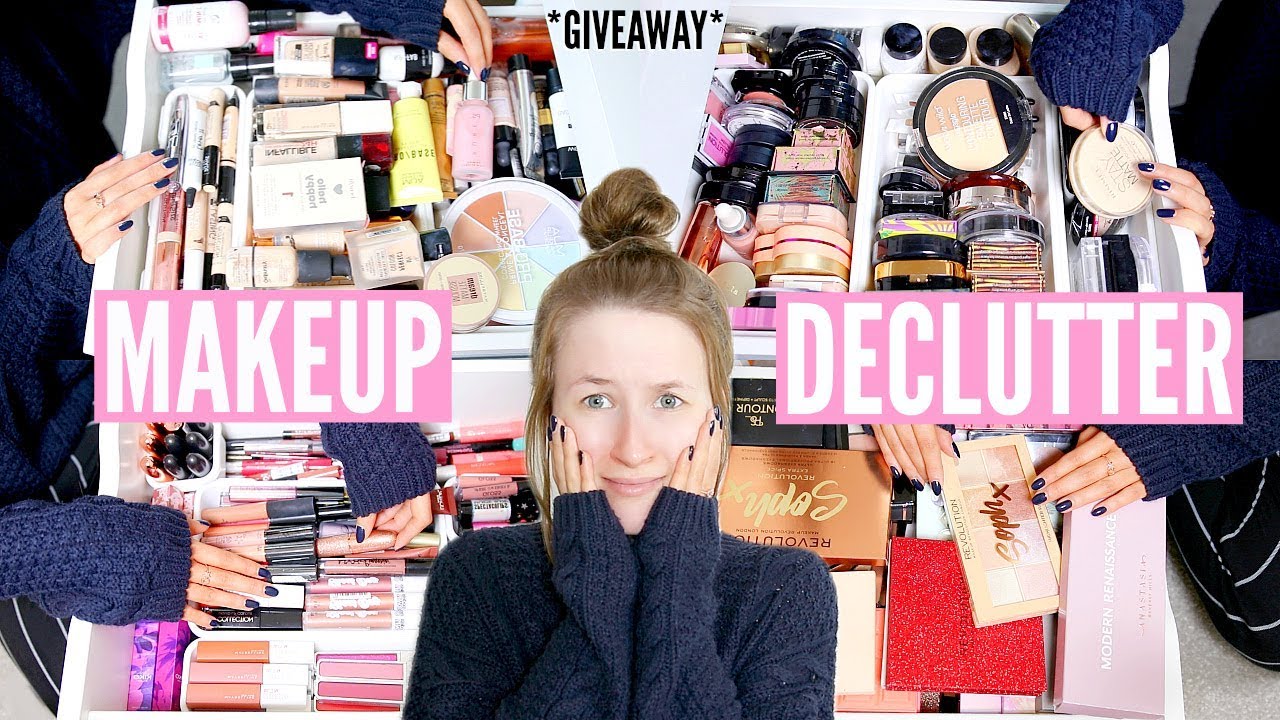 MAKEUP COLLECTION DECLUTTER 2019! *HUGE MAKEUP GIVEAWAY* | Sophie Louise