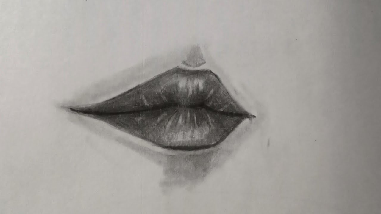 Realistic lips Pencil Sketch | Shading Practice