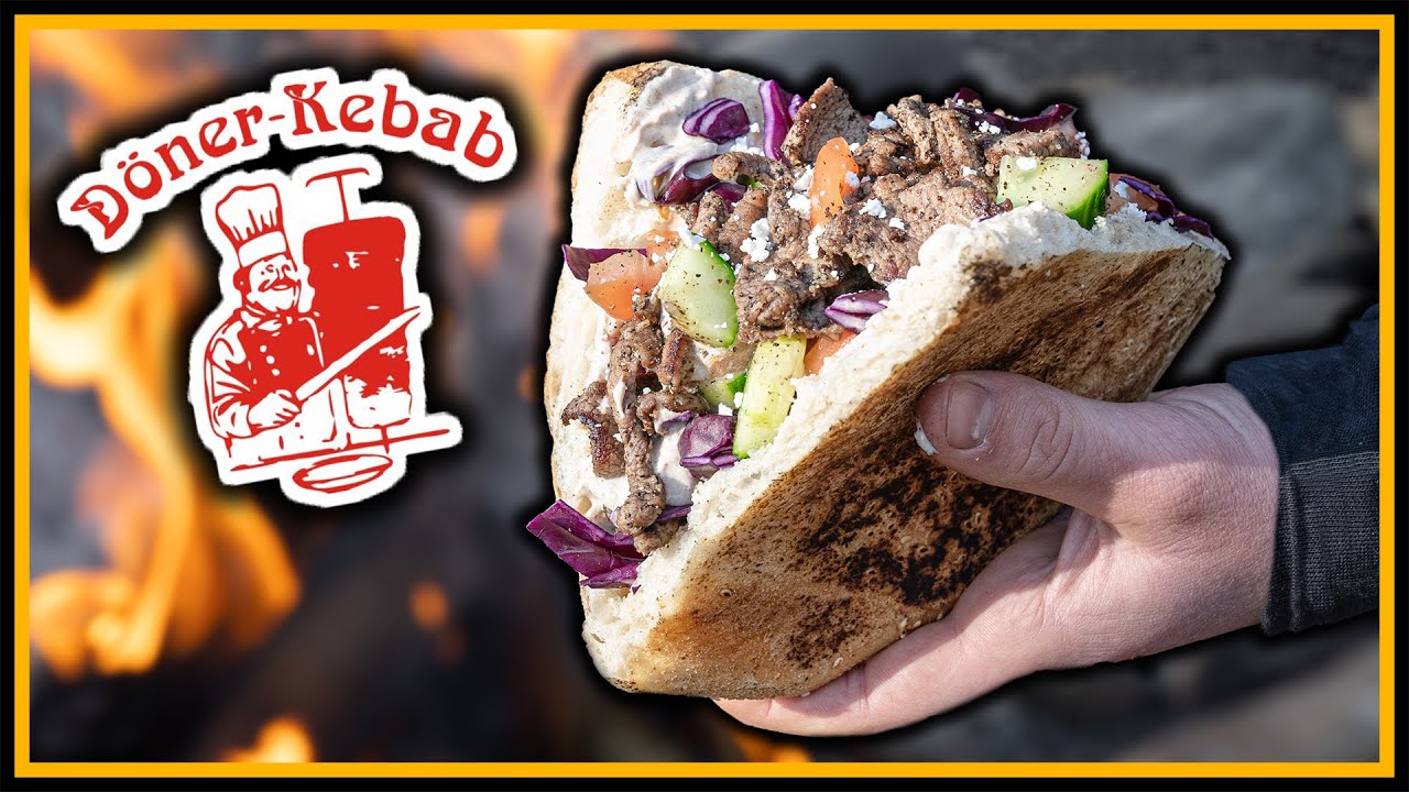 🥙 Big Döner im Wald 🔥 auf Lagerfeuer kochen - Outdoor Bushcraft Deutschland