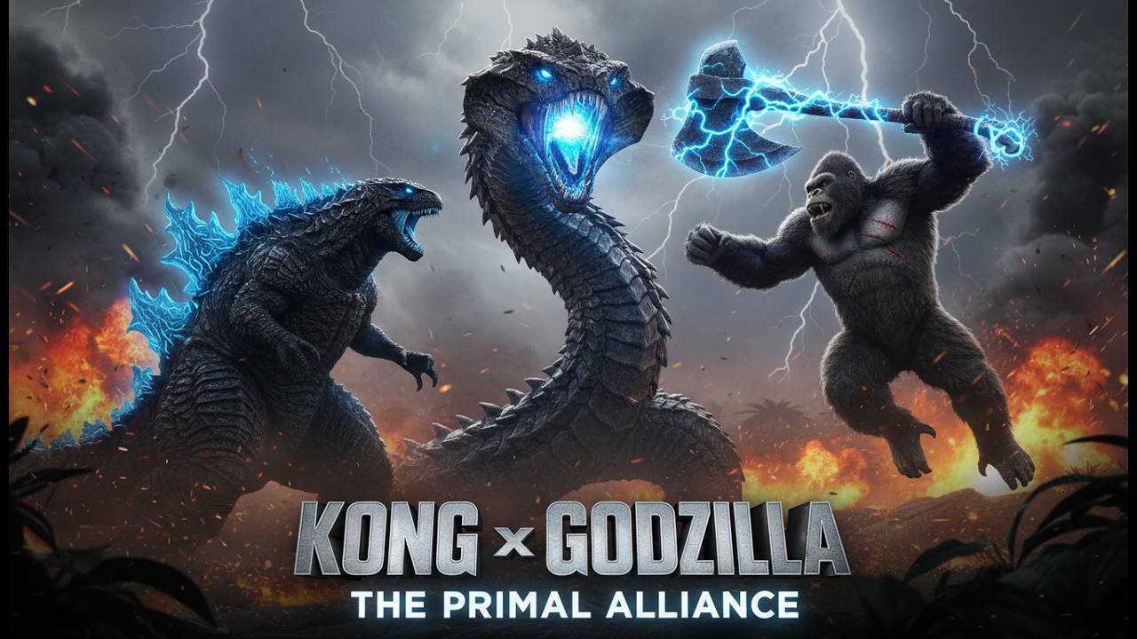 Kong and Godzilla Form an Alliance for the Great Battle Against King Naga in Death Valley!