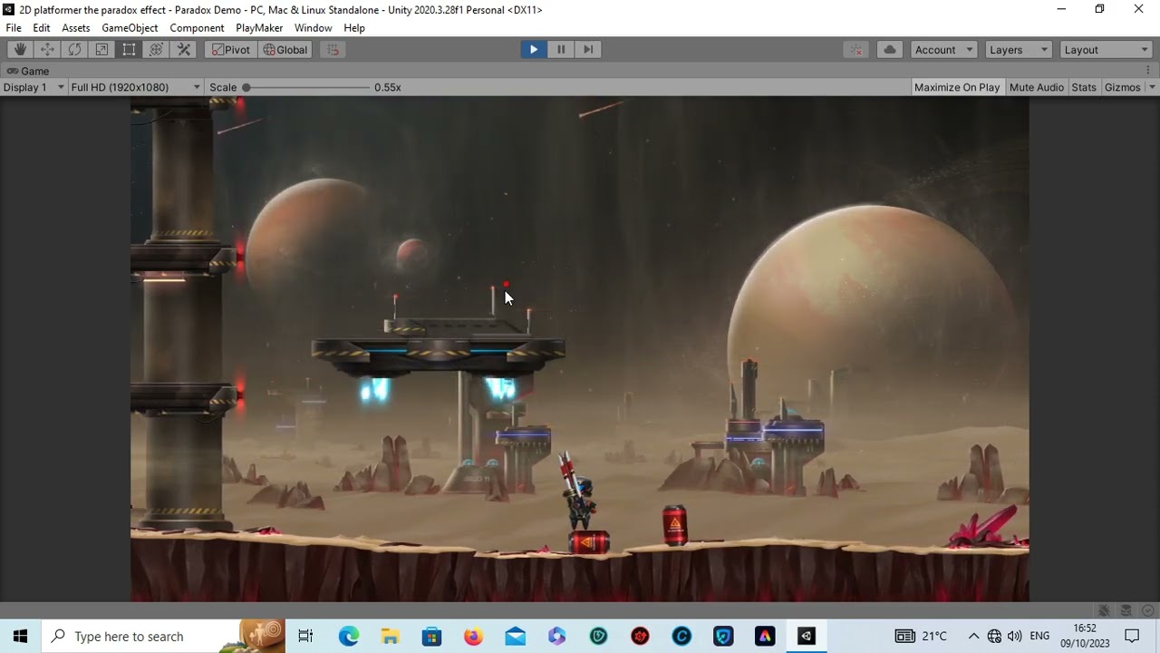 2D Sci-Fi Platformer with basic enemy