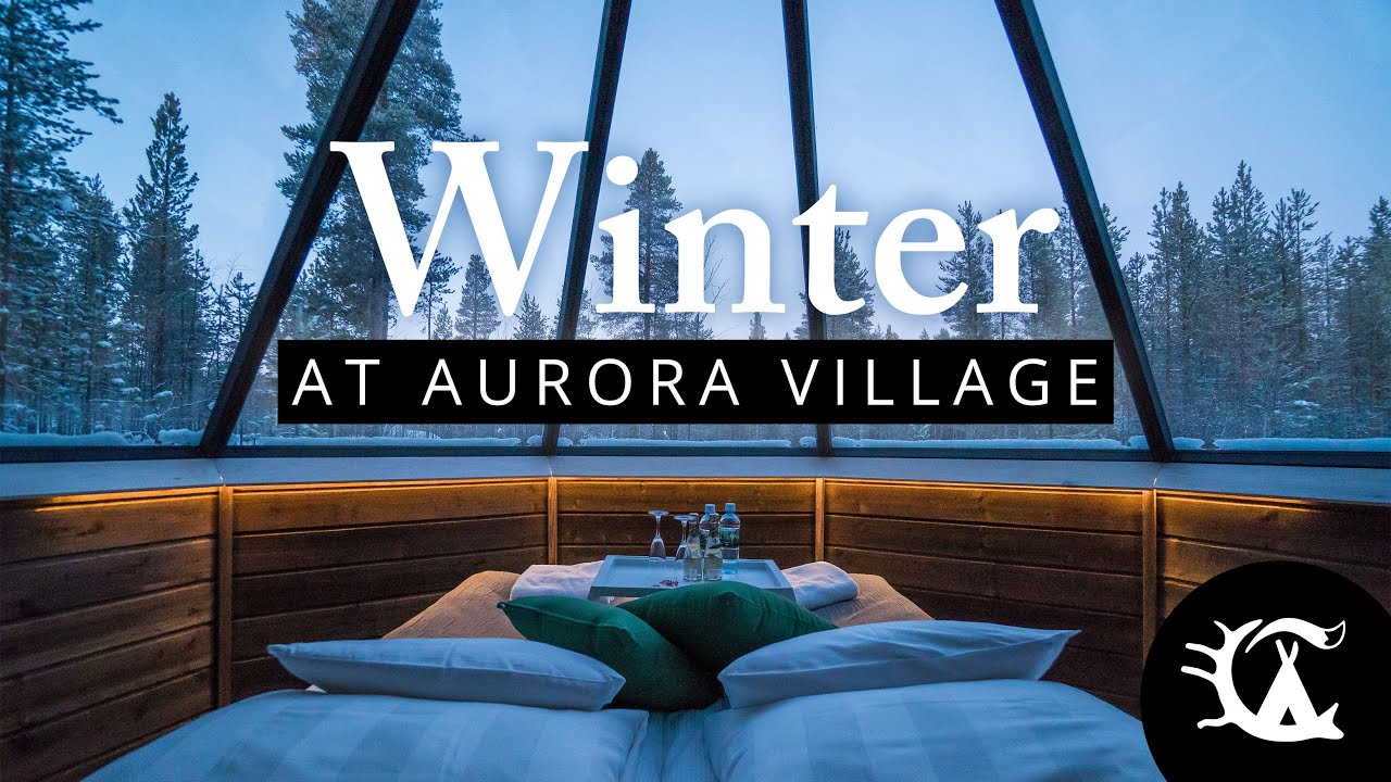Winter at Aurora Village (Ivalo Lapland) 4K VIDEO