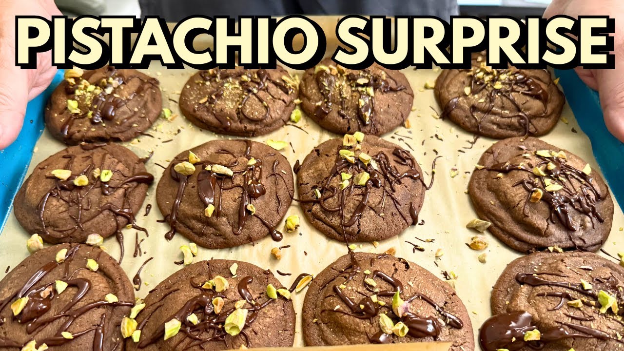 Dubai Chocolate Cookies with a Pistachio Surprise