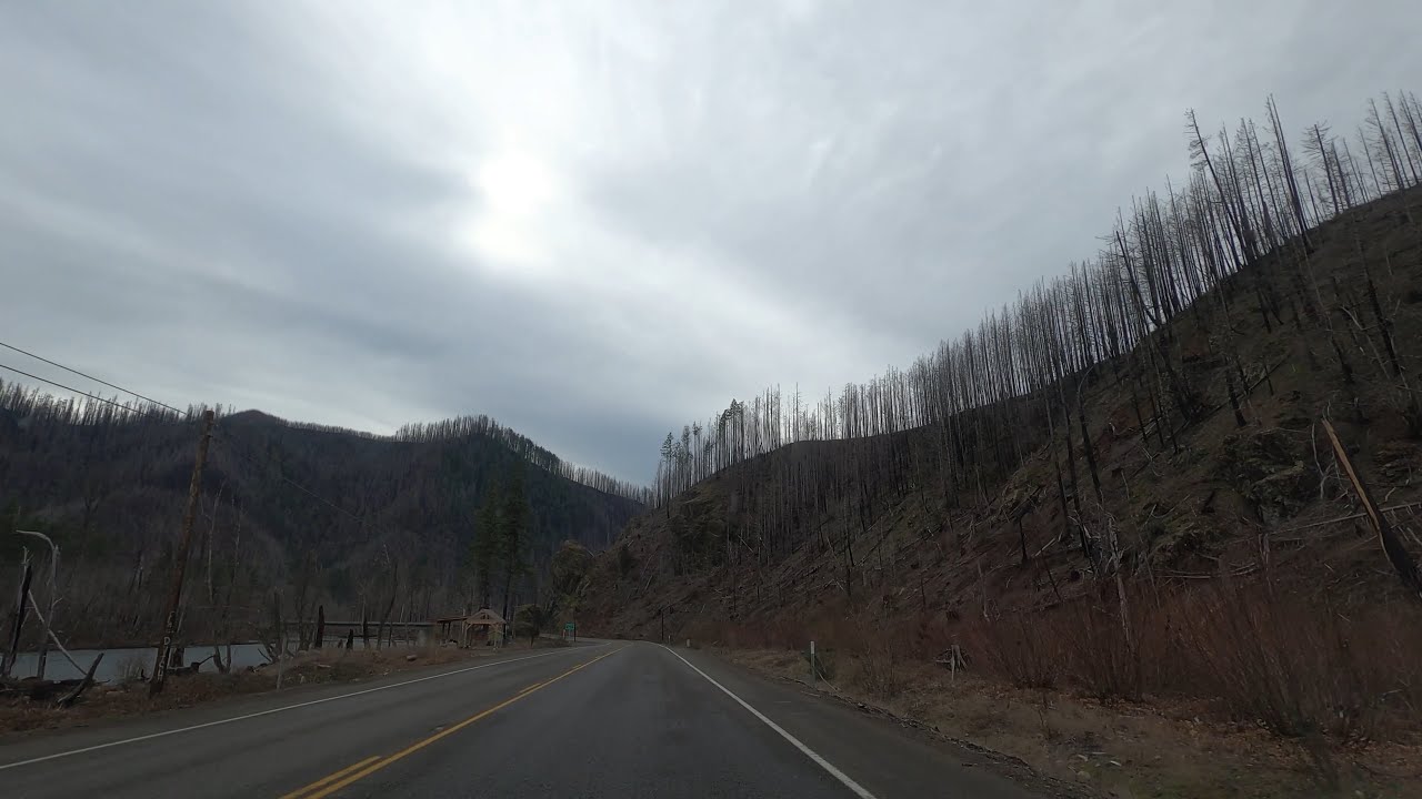 Salem to Eugene, Oregon via Scenic Snowy Mountains and a Giant Burn Area