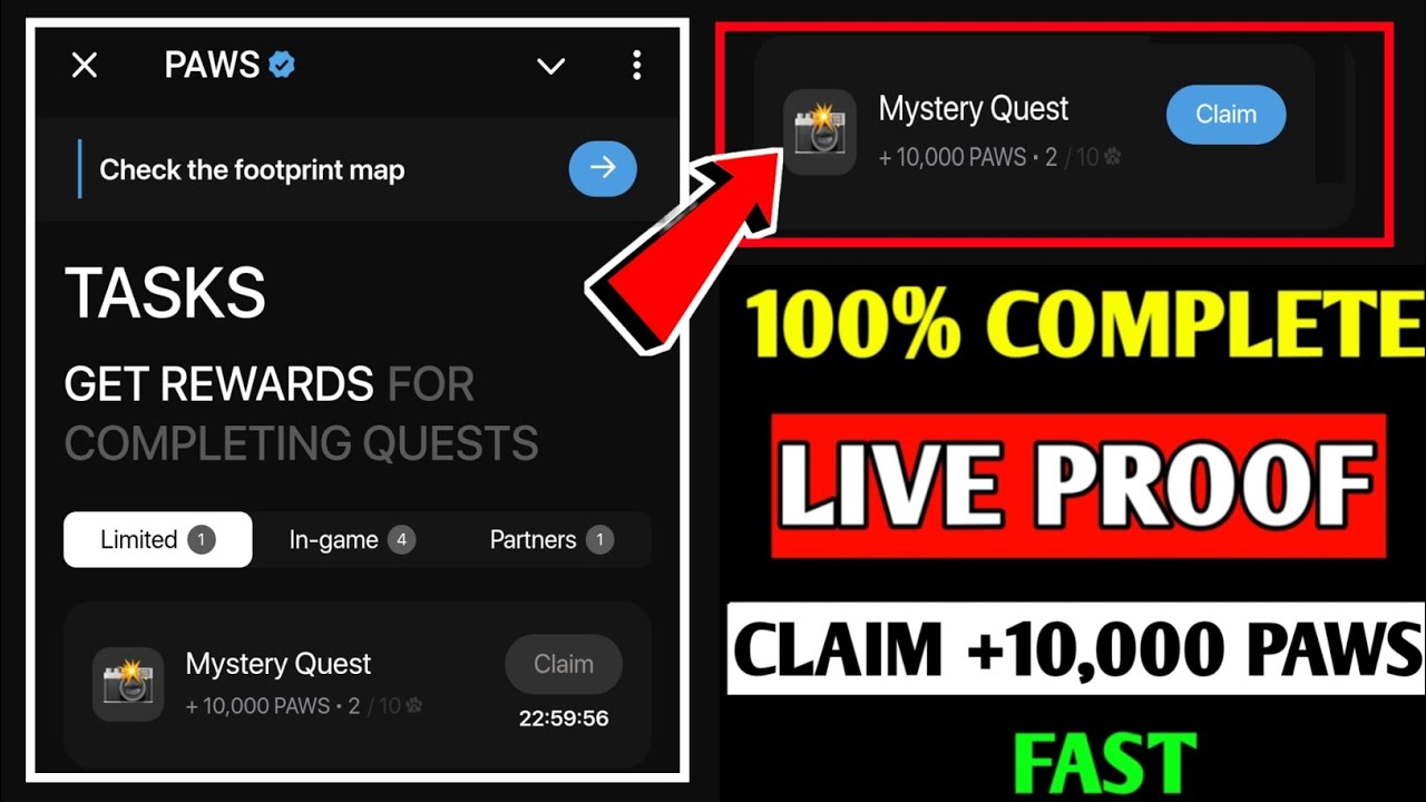 Paws New Task Mystery Quest | How To Solve Mystery Quest Paws Task | Paws Airdrop Mystery Quest