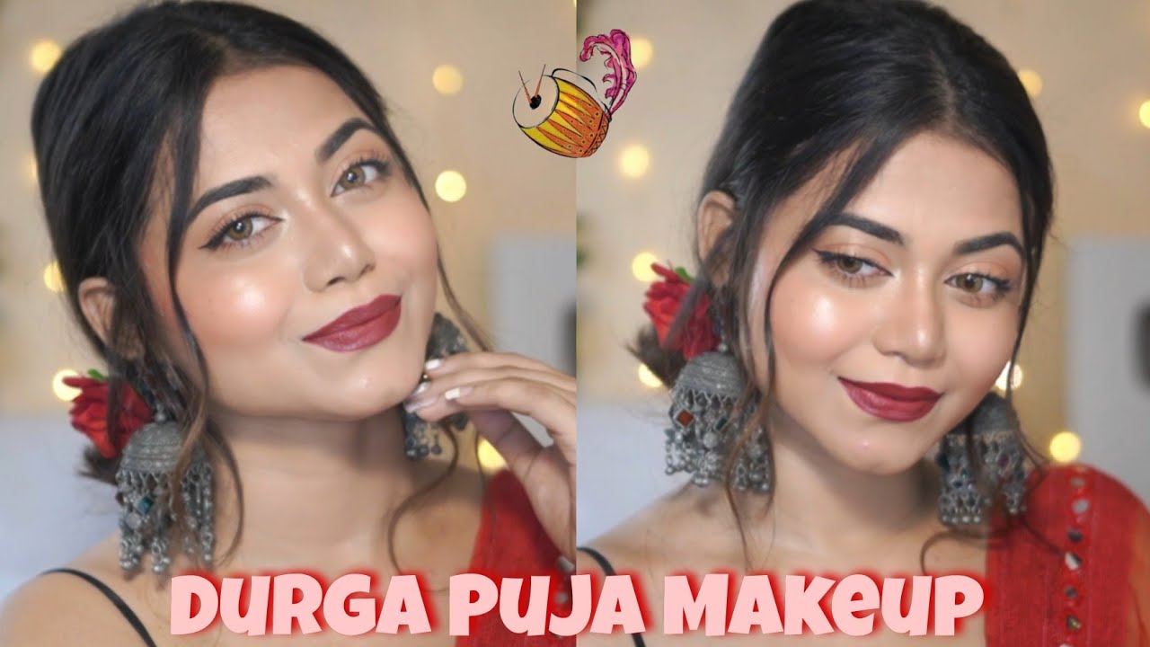 Dewy Glass Skin Festive Glam for Every Skin Type | Durga Puja Makeup 2021 #1
