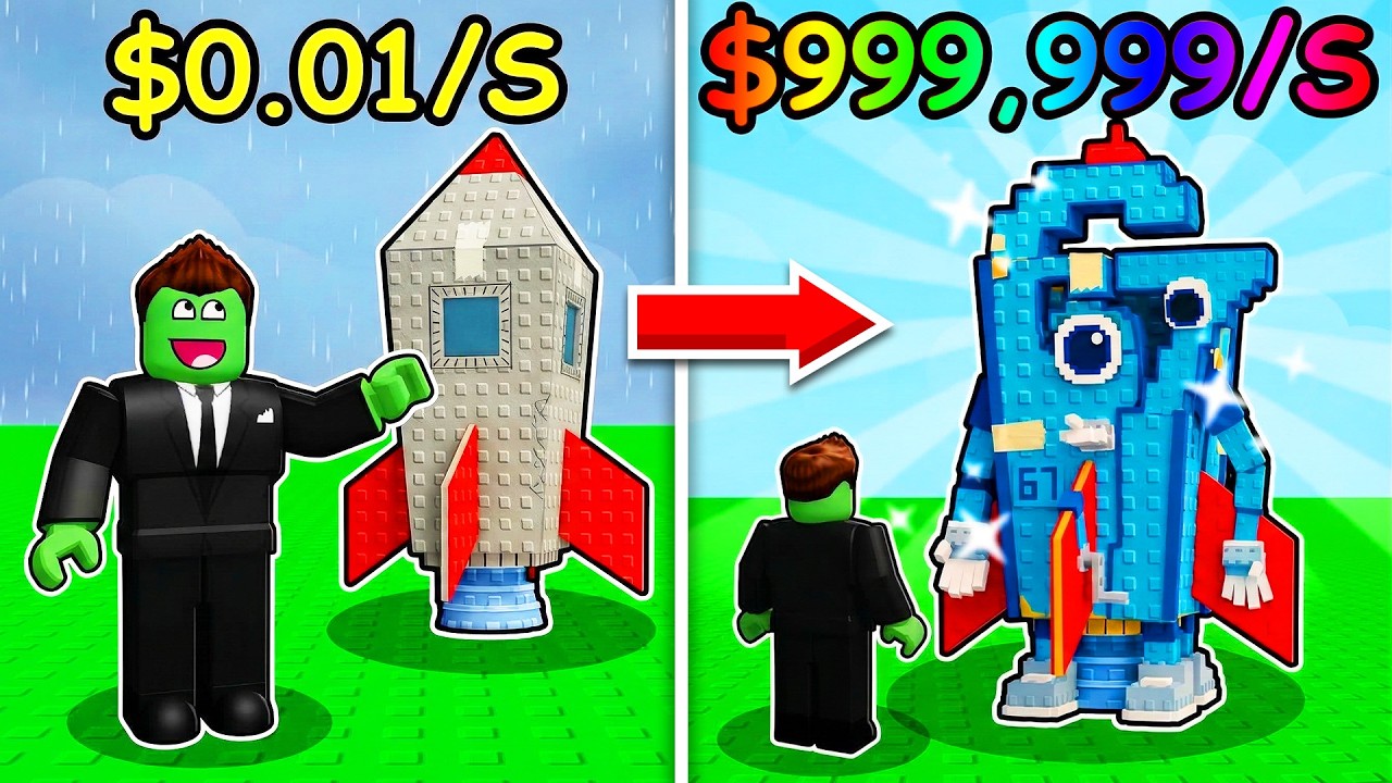 De la RACHETA DE CARTON la RACHETA NIVEL MAXIM in Roblox!