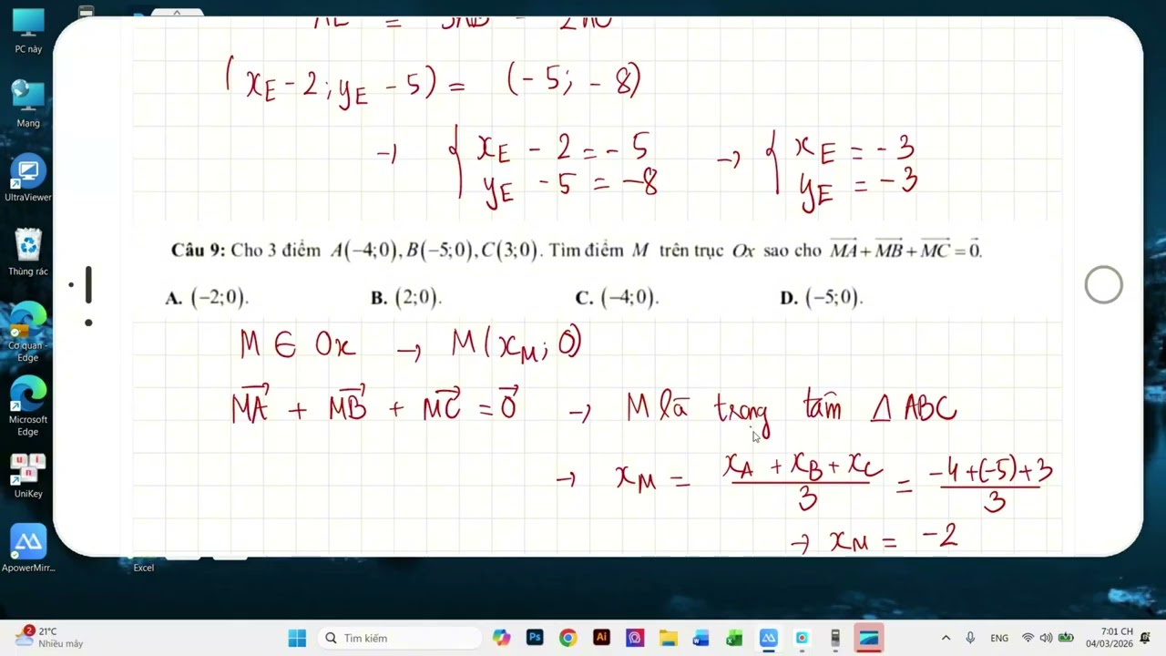 (TOÁN 10 - 2K10) Đề cương GK2 trường Liên Hà: Tọa độ vecto