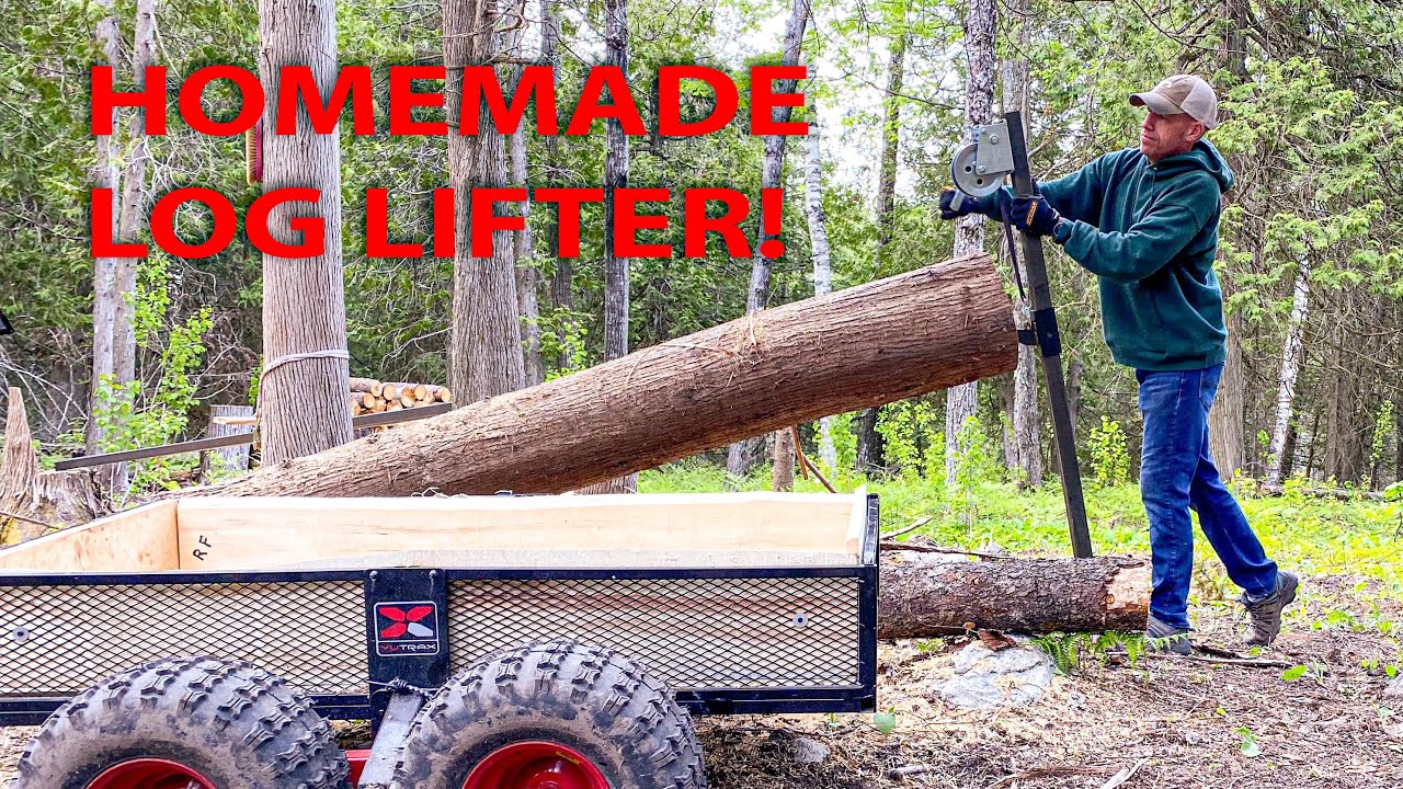Homemade Log Lifter + Chainsaw Mill = Gravel Hauling 4 Wheeler Trailer #37