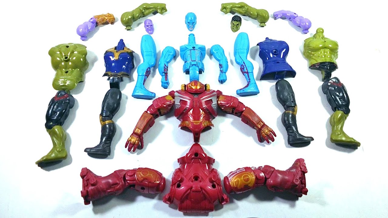 AVENGERS SUPERHERO TOYS CAPTAIN AMERICA VS HULK BUSTER VS THANOS VS HULK SMASH...