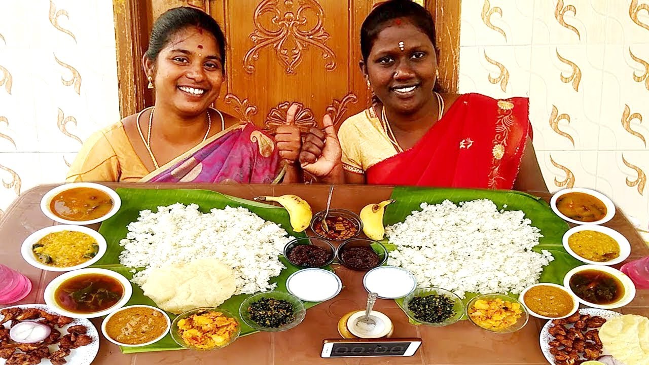 FULL VEG MEALS EATING CHALLENGE IN FOODIE GIRLS REVATHI VS DIVYA